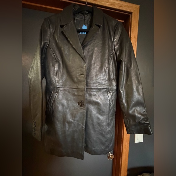 Mauritius Jackets & Blazers - Mauritius Classic Black Leather Single-Button Women's Jacket